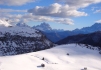 View towards Monte Pelmo from near Campolongo Pass, taken while skiing the Sella Ronda